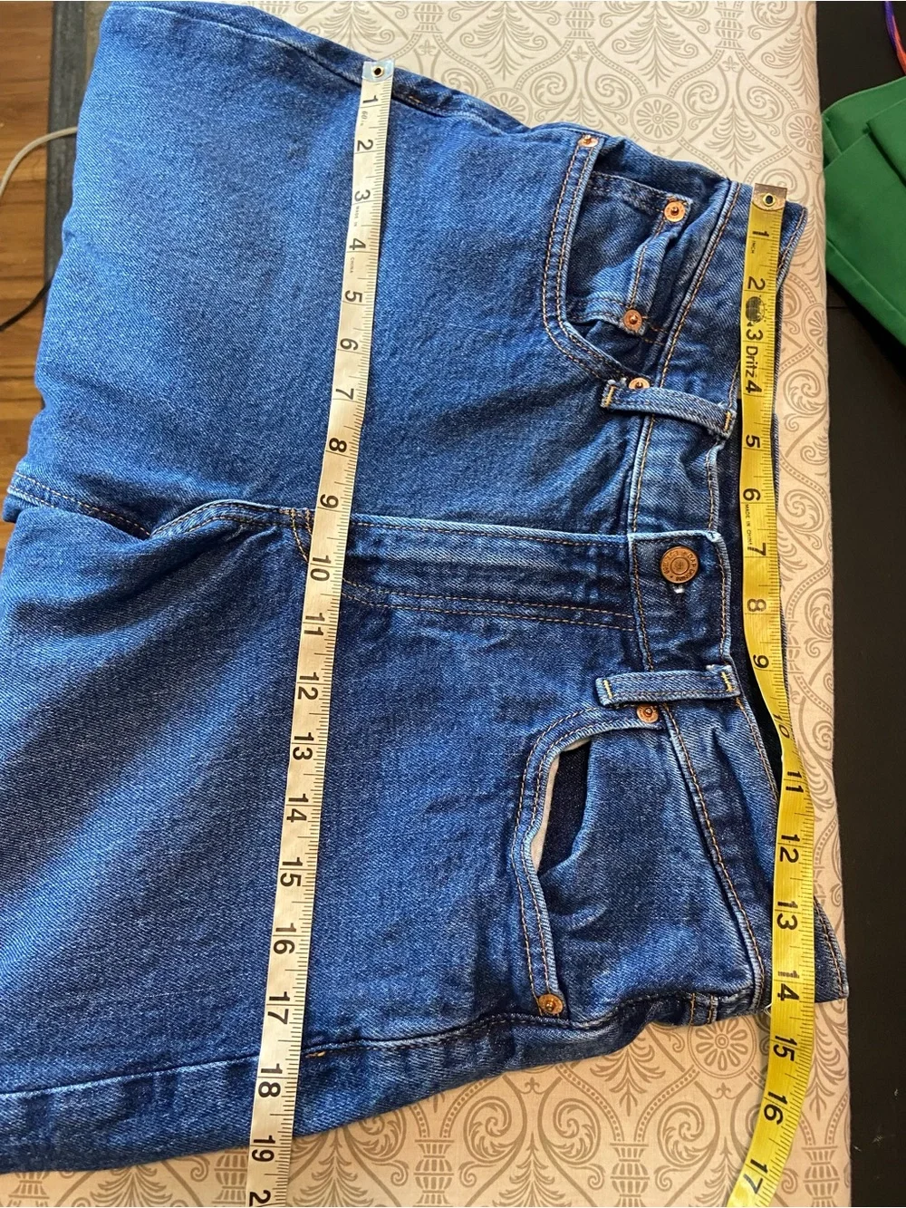 GAP High Rise Stride 2P Petite Wide Leg High Waist Rise Jeans Med-Dark Wash